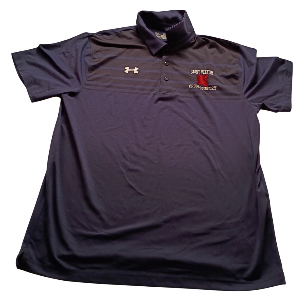 Under Armour Polo Men's HeatGear Saint Viator Cross Country XL Blue Golf Shirt
